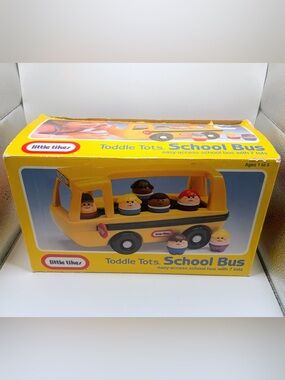 Little Tikes Toddle Tots 1980s Vintage School Bus Yellow With 7 Figures & box
